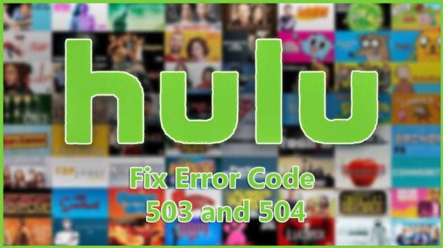 Hulu Error Code 503 and 504